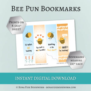 Bee pun bookmarks