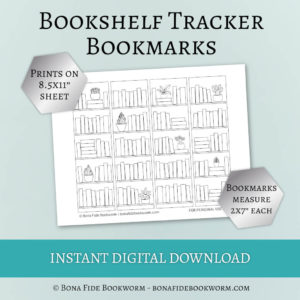 Blank bookshelf reading tracker bookmarks