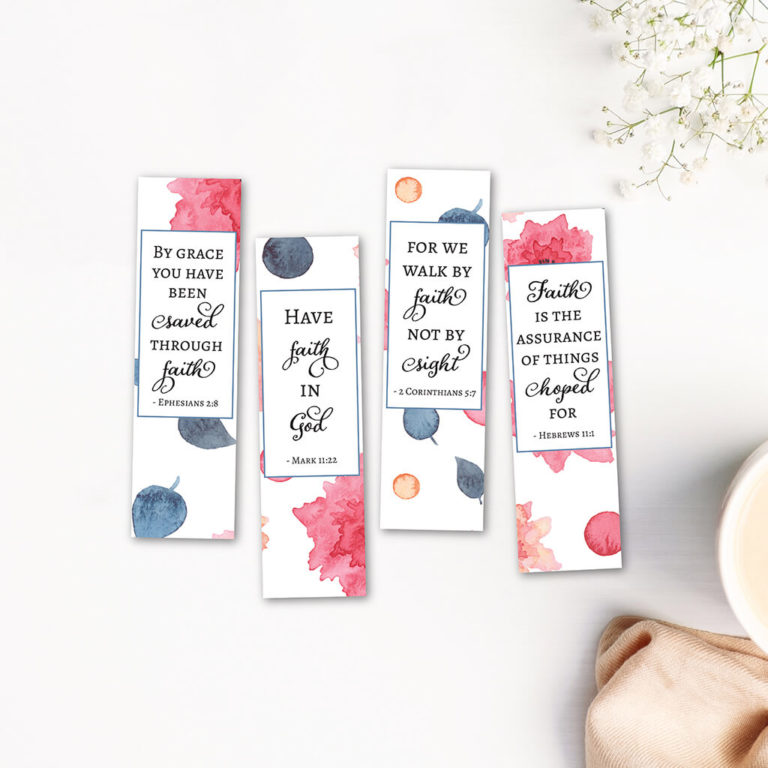Printable Faith Bible Verse Bookmarks – Bona Fide Bookworm Printables