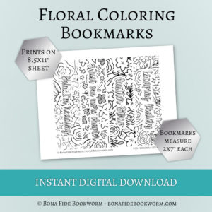 Floral Coloring Bookmark information
