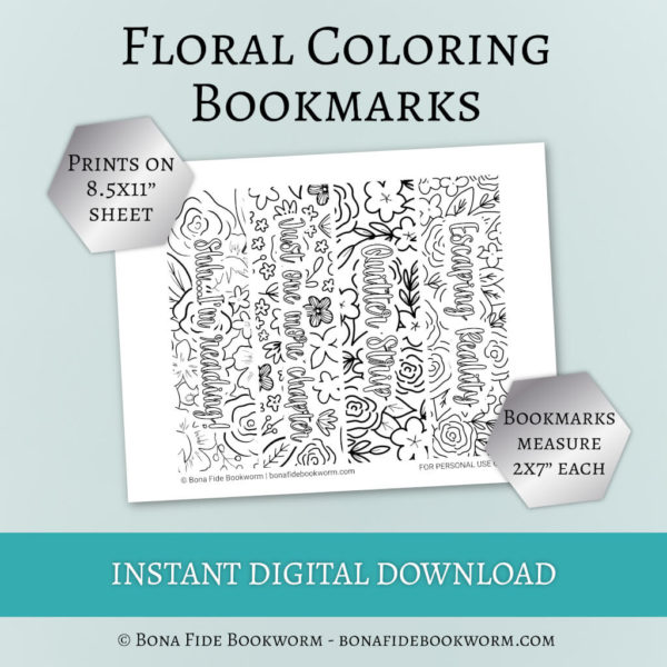 Floral Coloring Bookmark information