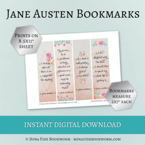 Jane Austen Bookmarks information