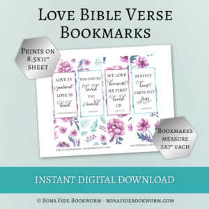 Love Bible verse bookmarks