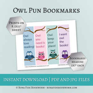 Owl pun bookmarks