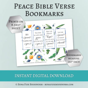 Peace Bible verse bookmarks