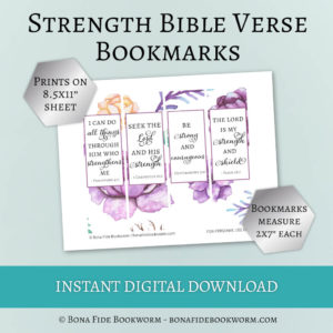 Strength Bible verse bookmarks