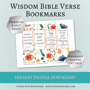 Wisdom Bible verse bookmarks